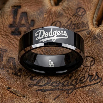 LA Dodgers Ring | Black & Silver | Customizable