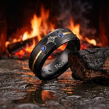 Tampa Bay Rays Ring | Black Gold & Blue CZ | Customizable
