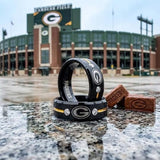 Green Bay Packers Ring | Black and Gold CZ | Customizable