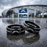 LA Chargers Ring | Black Gold & Blue CZ | Customizable