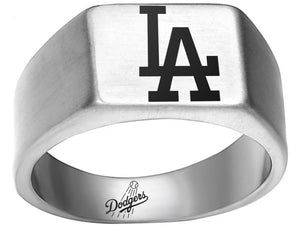 LA Dodgers Ring Silver Titanium Steel Ring #ladodgers #mlb