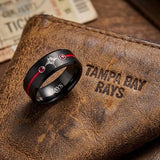 Tampa Bay Rays Ring | Black & Red CZ | Customizable