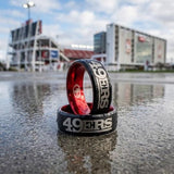 49ers Ring | Black & Red Wedding Ring | Customizable