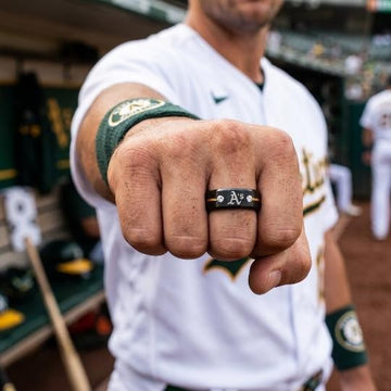 Oakland A's Ring | Black & Gold CZ | Customizable