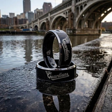 Cleveland Guardians Ring | Black & Silver | Customizable