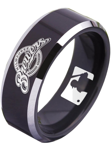 Milwaukee Brewers Ring black ring 8mm Tungsten Ring #mlb #brewers