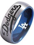 LA Dodgers Ring Silver and Blue Ring 8mm Tungsten Ring #mlb #dodgers