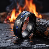 Tampa Bay Rays Ring | Black & Blue CZ | Customizable
