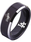 LA Dodgers Ring | Black & Silver Wedding Ring | Sizes 4-17 #dodgers