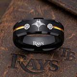 Tampa Bay Rays Ring | Black & Gold CZ | Customizable