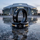 Dallas Cowboys Ring | Black & Gold CZ | Customizable