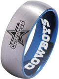 NFL Dallas Cowboys Silver and Blue Ring - Dallas Cowboys Football Team Jewelry