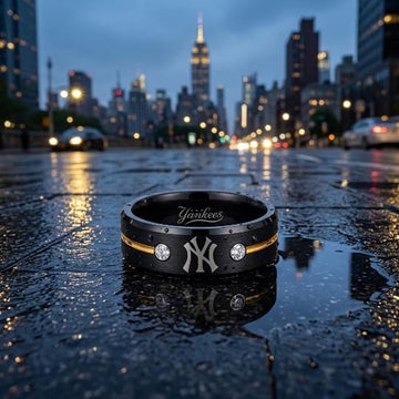 New York Yankees Ring | Black & Gold | Customizable