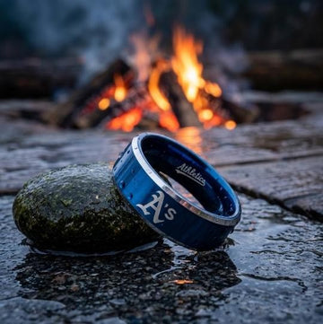 Oakland A's Ring | Blue & Silver | Customizable