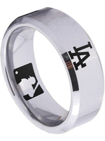 LA Dodgers Ring Silver Ring 8mm Tungsten Ring #mlb #dodgers