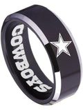 NFL Dallas Cowboys Black and Silver Ring - Dallas Cowboys Football Team Jewelry