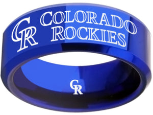 Colorado Rockies Ring Blue logo Ring Wedding Ring #coloradorockies #mlb
