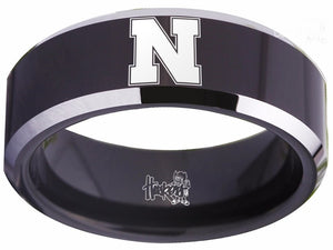 Nebraska Cornhuskers Ring Huskers Ring 8mm Black Ring #nebraska