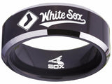Chicago White Sox Ring Black & Silver logo Ring Sizes 4 - 17 #whitesox #mlb
