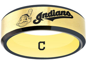 Cleveland Baseball Team Ring matte Gold & Black logo Ring #chiefwahoo #mlb