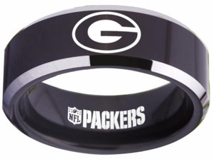 Green Bay Packers Logo Ring Black and Silver Custom NFL Ring #packers #nfl