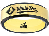 Chicago White Sox Ring matte Gold & Black logo Ring Sizes 6 - 13 #whitesox #mlb