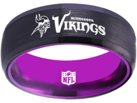 Vikings Ring | Black & Purple Wedding Ring | Sizes 6-13 #skol