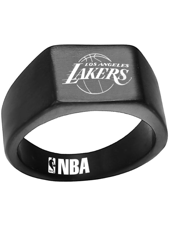 Los Angeles Lakers Logo Ring Black Stainless Steel NBA Ring Size 8 - 12 #nba #lakers #basketball
