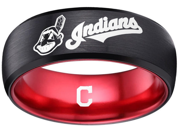 Cleveland Baseball Team logo Ring Black & Red logo Ring #chiefwahoo #mlb