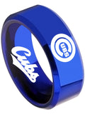 Chicago Cubs Ring Blue Ring 8mm Tungsten Ring #mlb #cubs