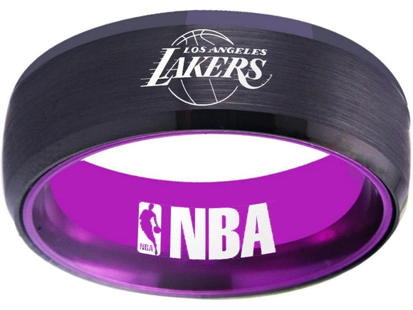 Los Angeles Lakers Logo Ring Black and Purple Size 6 - 13 #nba #lakers #basketball