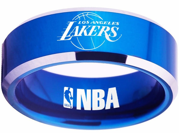 Los Angeles Lakers Logo Ring Blue and Silver Size 4 - 17 #nba #lakers #basketball