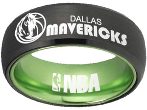Dallas Mavericks Logo Ring Mavs Black Green Ring Size 6 - 13 #nba #mavericks #basketball
