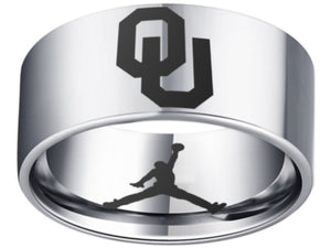 Oklahoma Sooners Ring OU Air Jordan Logo Silver 11mm Ring #sooners
