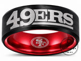 49ers Ring | Black & Red Wedding Ring | Sizes 6-13