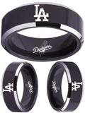 LA Dodgers Ring | Black & Silver Wedding Band | Sizes 4-17 #dodgers