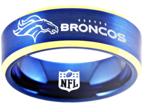 Denver Broncos Ring NFL Logo Ring Wedding Ring #nfl #denver #broncos