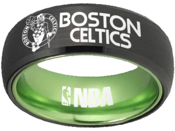 Boston Celtics Ring Black & Green Wedding Ring Sizes 6 - 13 #boston #celtics