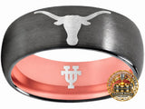 Texas Longhorns Ring | Gunmetal & Rose Gold Ring | Customizable