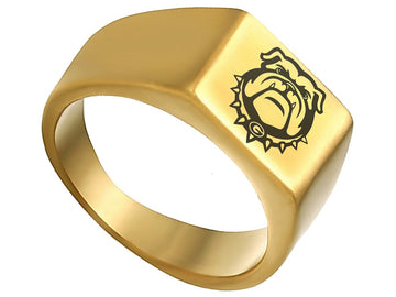 Georgia Bulldogs Ring | Gold | UGA Bulldog Logo Ring | Sizes 8-12