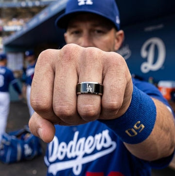 LA Dodgers Ring | Black & Silver | Customizable