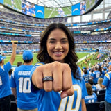 LA Chargers Ring | Black & Blue CZ | Customizable