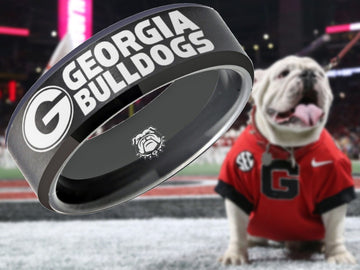 Georgia Bulldogs Ring | Black Wedding Band | Sizes 6 - 13 | #UGA
