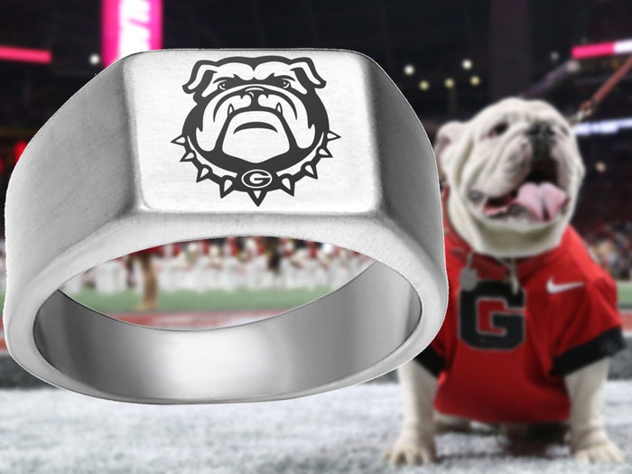 Georgia Bulldogs Ring | Silver Titanium | Sizes 8-12