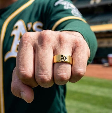 Oakland A's Ring | Brushed Gold | Customizable