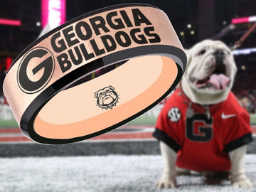 Georgia Bulldogs Ring | Rose Gold & Black Wedding Band | Sizes 6 - 13 | #UGA