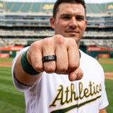 Oakland A's Ring | Black & Blue CZ | Customizable