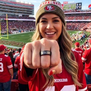 49ers Ring | Black & Red Wedding Ring | Customizable