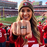 49ers Ring | Black & Red Wedding Ring | Customizable