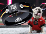 Georgia Bulldogs Ring | Black & Gold Wedding Band | Sizes 6 - 13